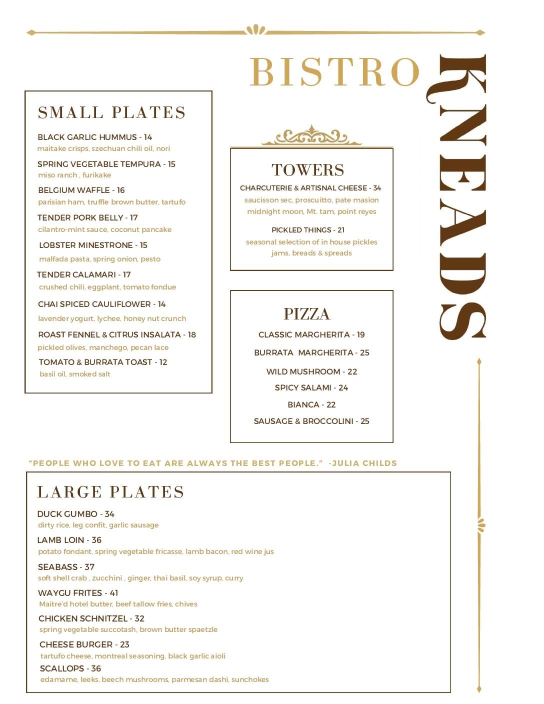 & Café Main Menu Kneads & Café